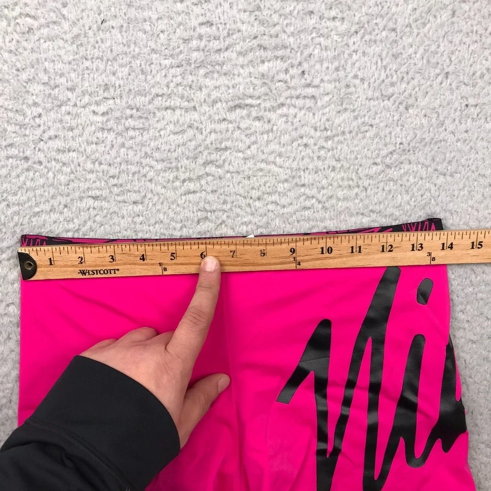 Nike Swim Shorts Girls XL Hot Pink Script Spellout Logo Performance NEW NWT